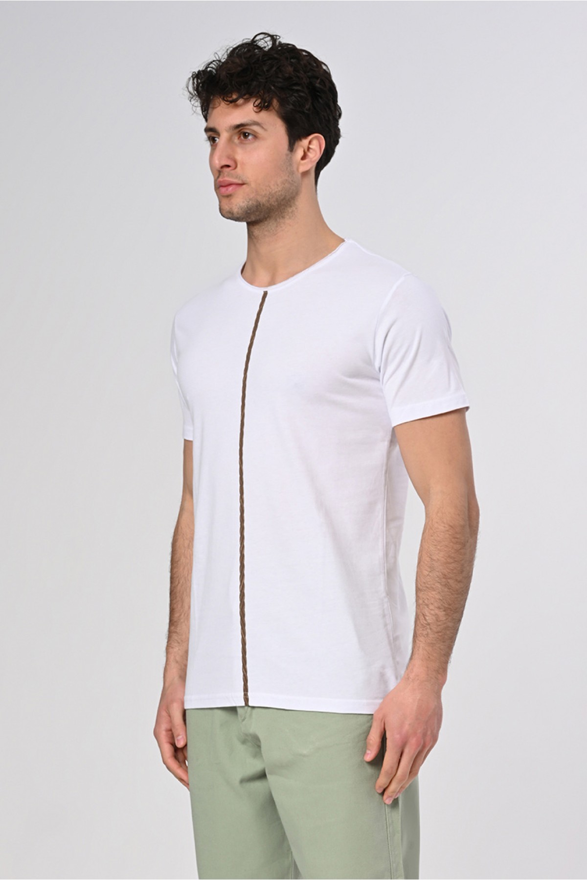 Halat Tasarım Pamuk Beyaz T-shirt